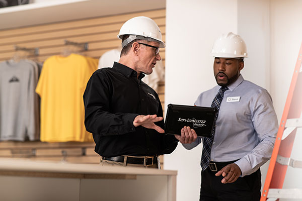 ServiceMaster Technician talking to Store Manager